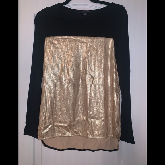 Gold Sequin Top SZ XS - Picture 1 of 7